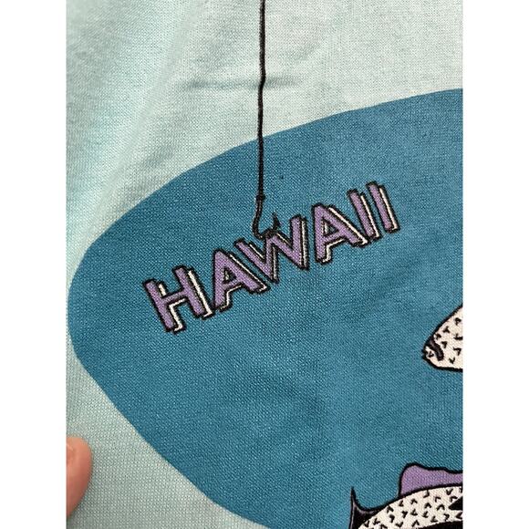 VTG 80s Humuhumunukunukuapua'a Fish Graphic T-Shirt Hawaii Single Stitch Wmns M - Picture 5 of 7